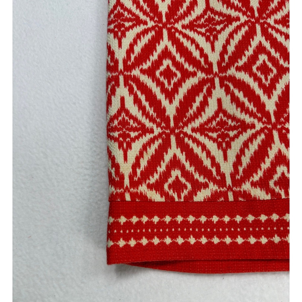 Jones New York Cotton Sheath Dress Ikat Print Orange Cream 4P Summer Event Work - Picture 11 of 14